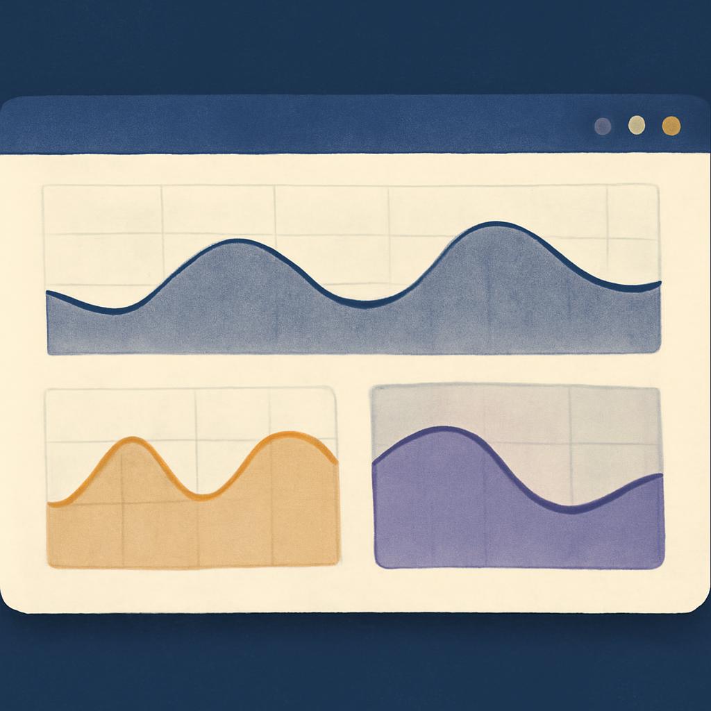 Tableau de bord assemble sur Google Sheets avec courbes de visibilité GEO sur plusieurs moteurs